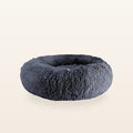 Dark gray calming donut dog bed