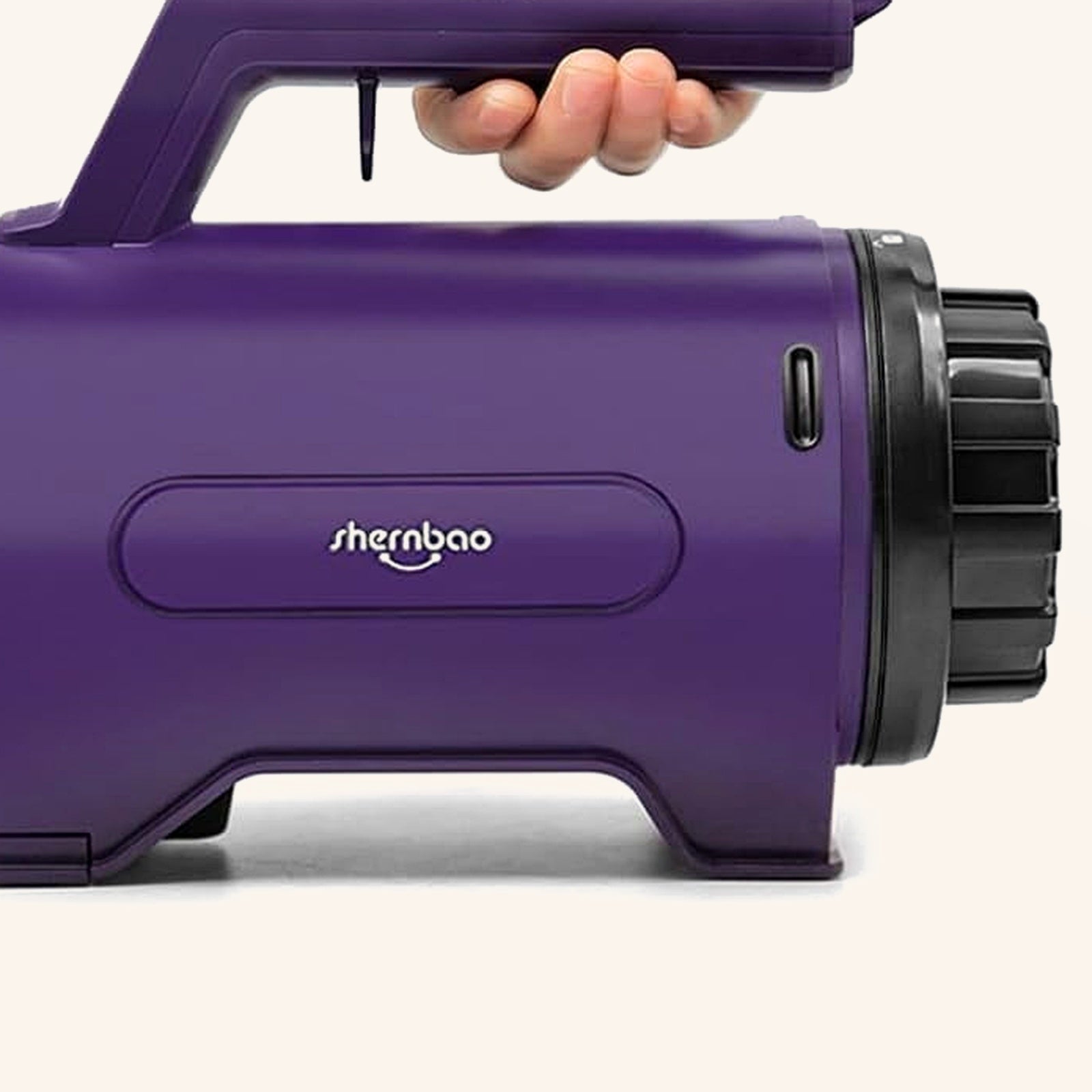 Side detail of purple high-velocity dog grooming dryer
