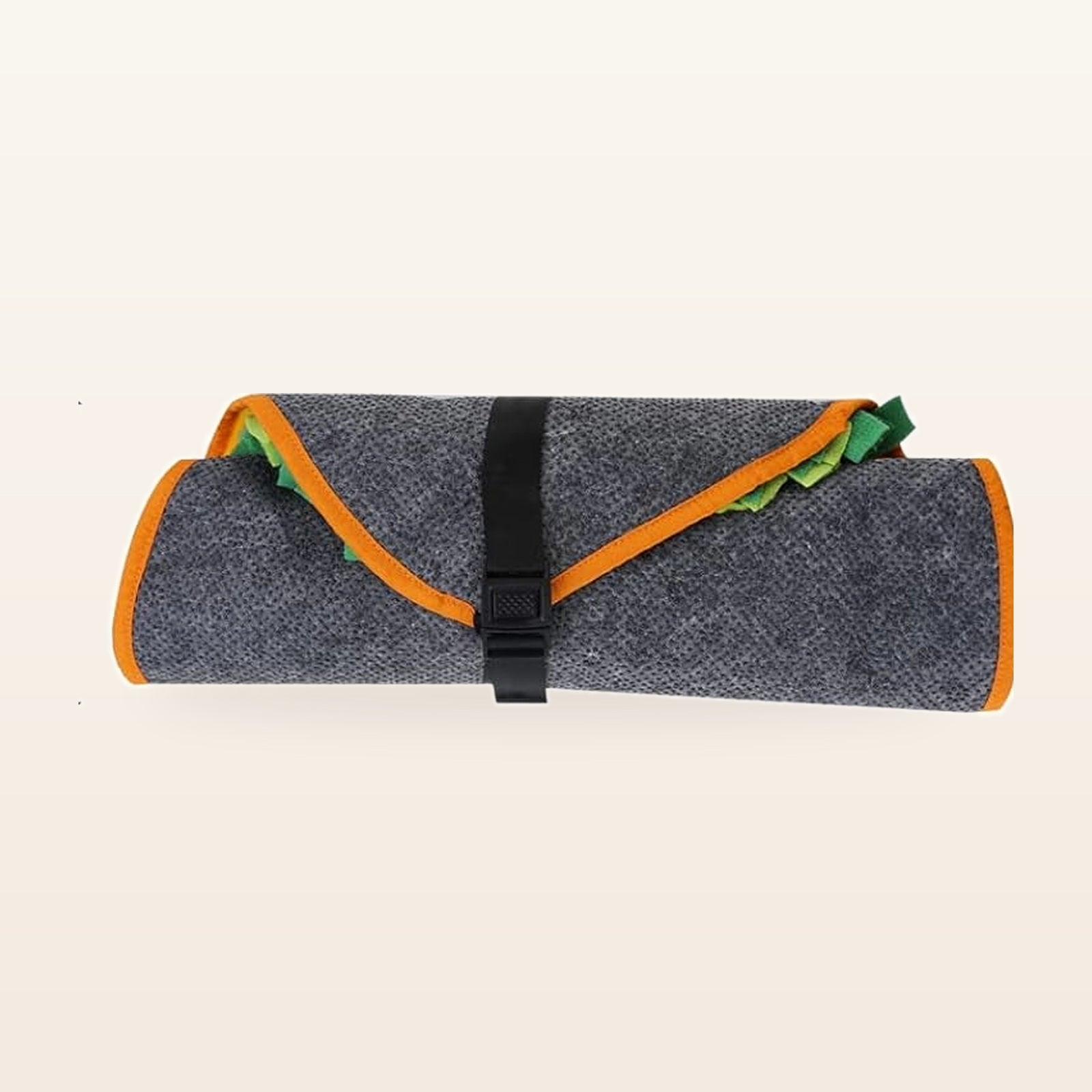 Folded snuffle mat with strap